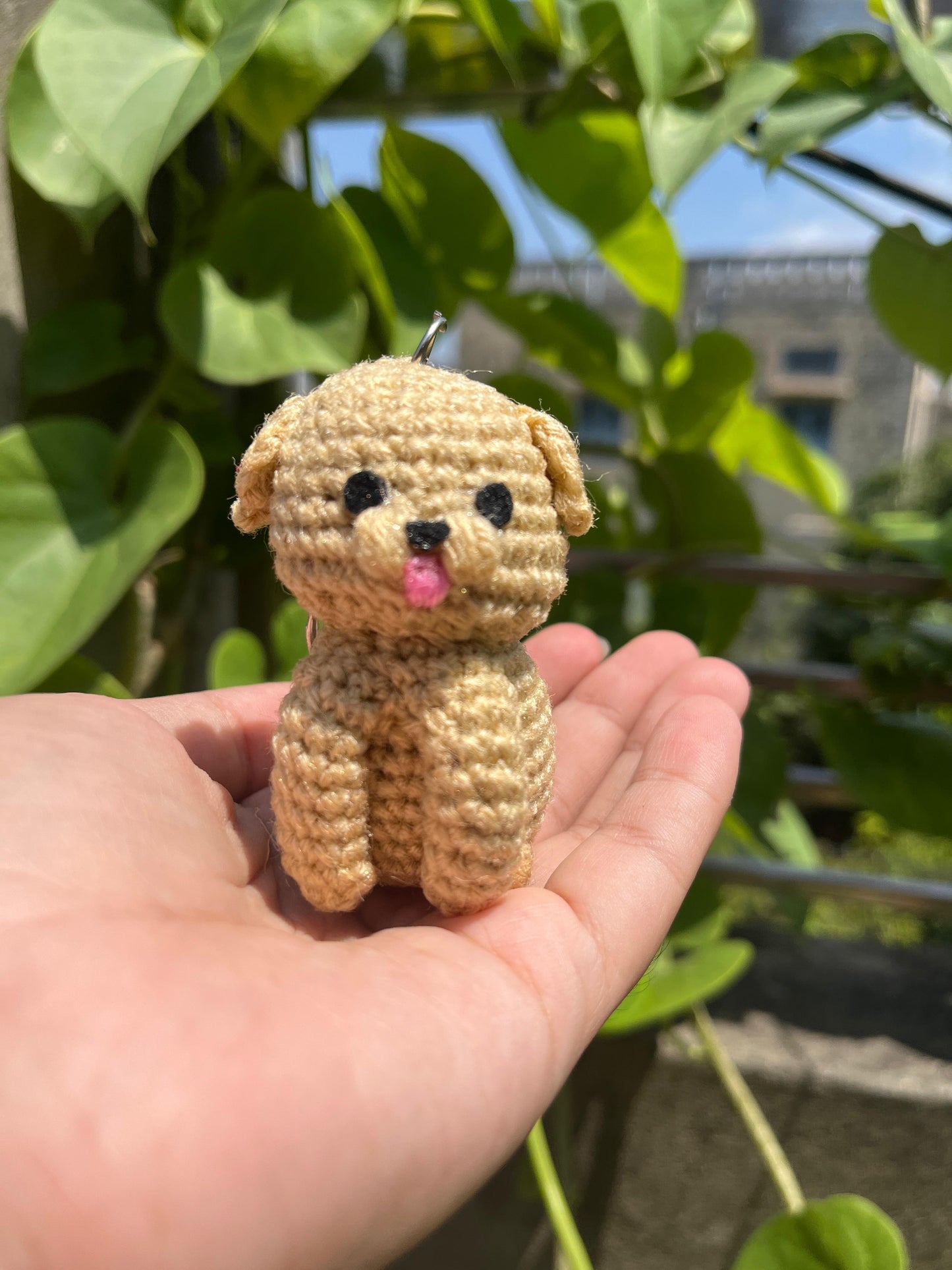 Crochet dog keychain